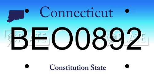BEO0892 Connecticut License Plate