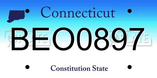 BEO0897 Connecticut License Plate