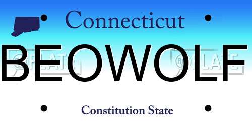 BEOWOLF Connecticut License Plate