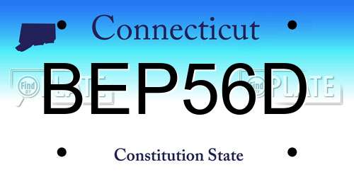 BEP56D Connecticut License Plate