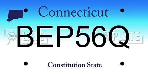 BEP56Q Connecticut License Plate
