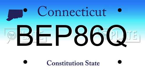 BEP86Q Connecticut License Plate