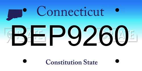 BEP9260 Connecticut License Plate