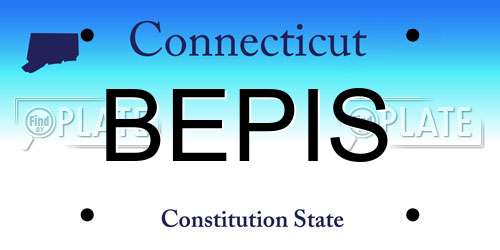 BEPIS Connecticut License Plate