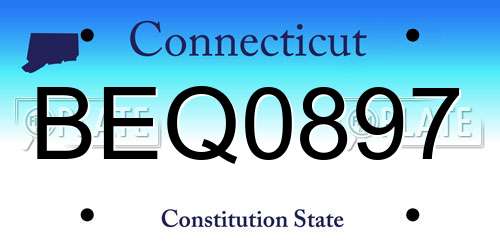 BEQ0897 Connecticut License Plate