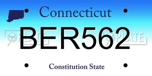 BER562 Connecticut License Plate