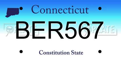 BER567 Connecticut License Plate