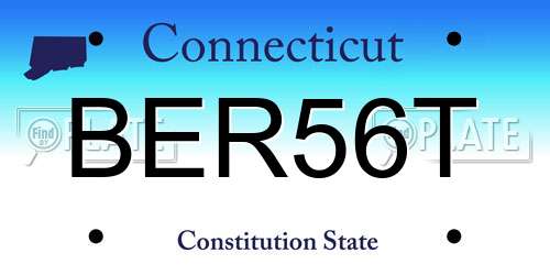 BER56T Connecticut License Plate