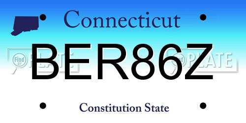 BER86Z Connecticut License Plate