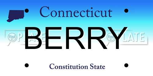 BERRY Connecticut License Plate
