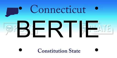 BERTIE Connecticut License Plate