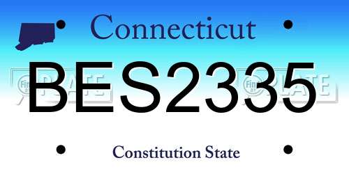 BES2335 Connecticut License Plate