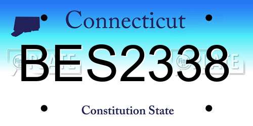 BES2338 Connecticut License Plate