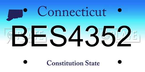 BES4352 Connecticut License Plate