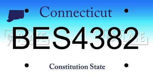 BES4382 Connecticut License Plate