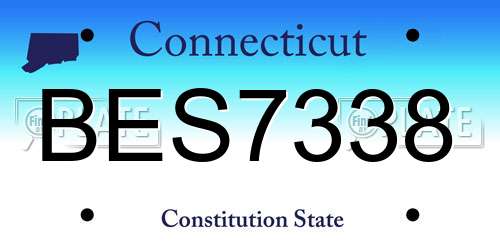 BES7338 Connecticut License Plate