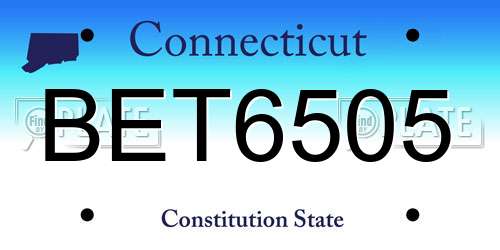 BET6505 Connecticut License Plate