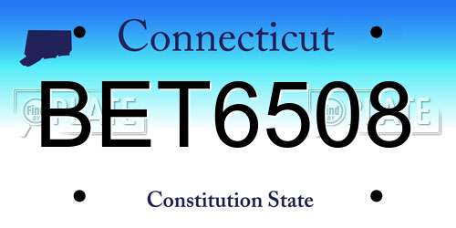 BET6508 Connecticut License Plate
