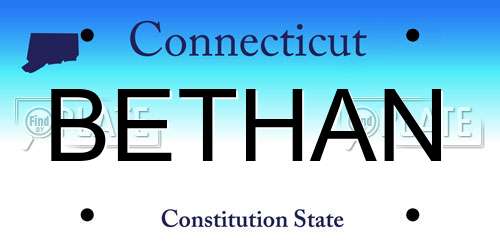 BETHAN Connecticut License Plate