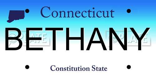 BETHANY Connecticut License Plate