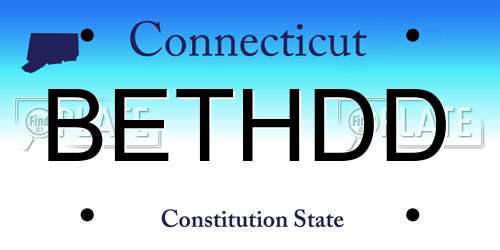 BETHDD Connecticut License Plate