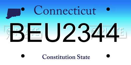 BEU2344 Connecticut License Plate