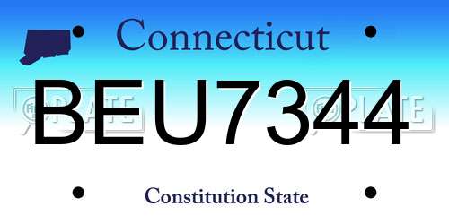BEU7344 Connecticut License Plate