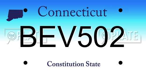 BEV502 Connecticut License Plate