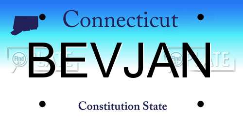 BEVJAN Connecticut License Plate