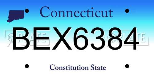BEX6384 Connecticut License Plate