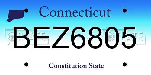 BEZ6805 Connecticut License Plate