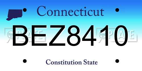 BEZ8410 Connecticut License Plate