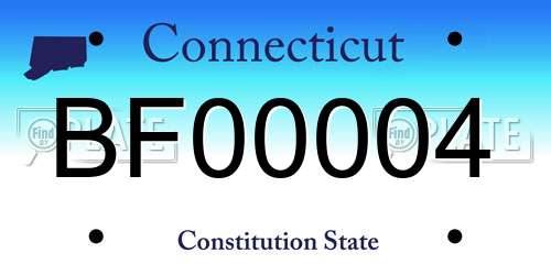 BF00004 Connecticut License Plate