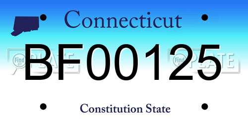 BF00125 Connecticut License Plate