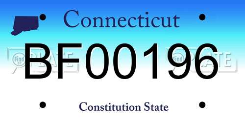 BF00196 Connecticut License Plate