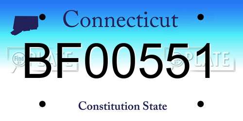 BF00551 Connecticut License Plate
