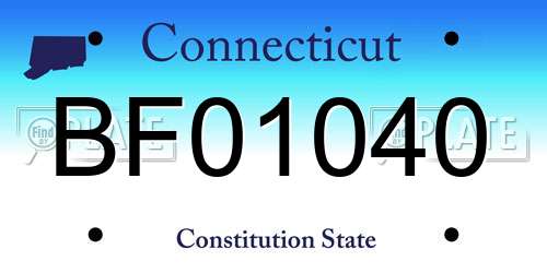 BF01040 Connecticut License Plate