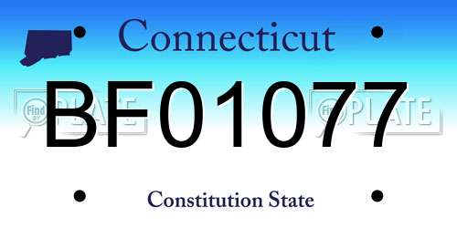 BF01077 Connecticut License Plate