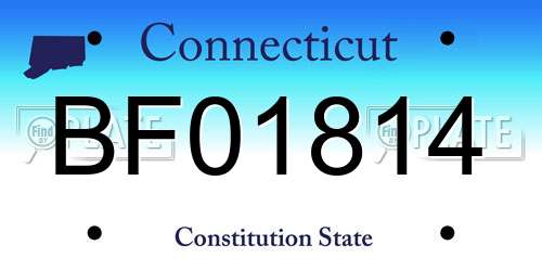 BF01814 Connecticut License Plate