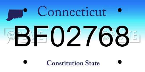 BF02768 Connecticut License Plate