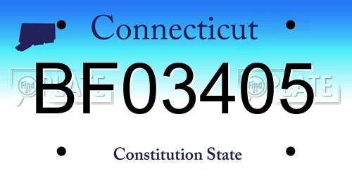BF03405 Connecticut License Plate