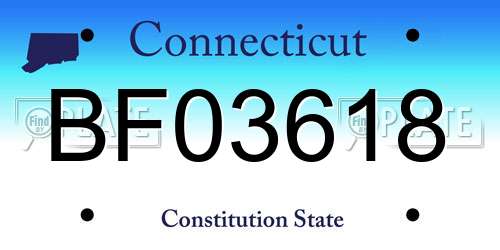 BF03618 Connecticut License Plate