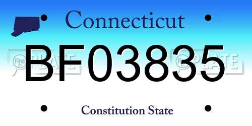 BF03835 Connecticut License Plate