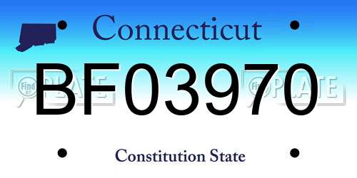 BF03970 Connecticut License Plate
