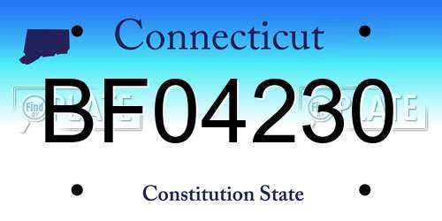 BF04230 Connecticut License Plate