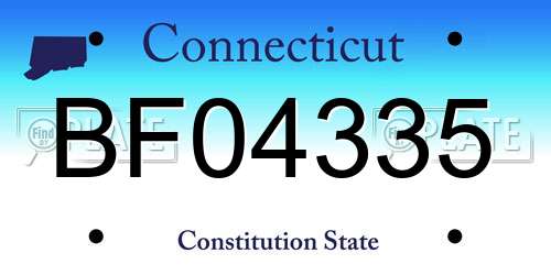 BF04335 Connecticut License Plate