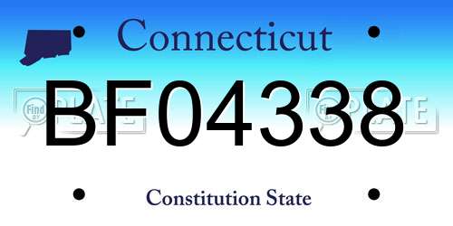 BF04338 Connecticut License Plate