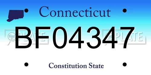 BF04347 Connecticut License Plate