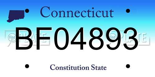 BF04893 Connecticut License Plate