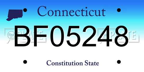 BF05248 Connecticut License Plate